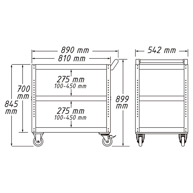 167-3 ツールワゴン サービストレイ
