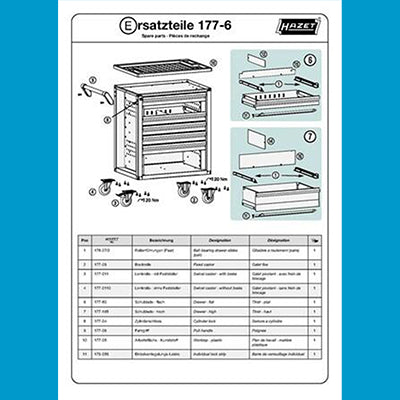 177-6 ツールトロリー 6段