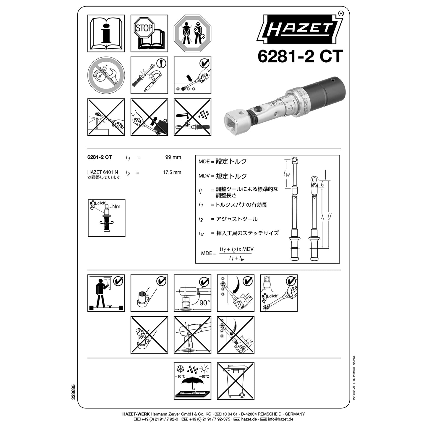 6281-2CT トルクレンチ・SYSTEM 6000 CT・5– 13Nm 9×12mm
