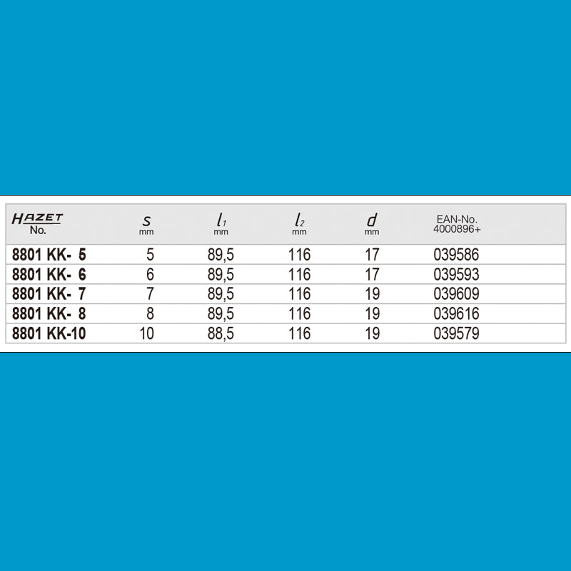 8801KK-7 ボールポイントヘックスドライバーソケット 3/8” 7mm