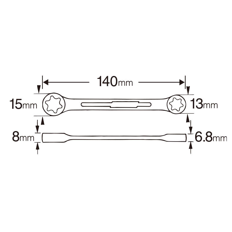 609-E10XE12 E型TORX®メガネレンチ