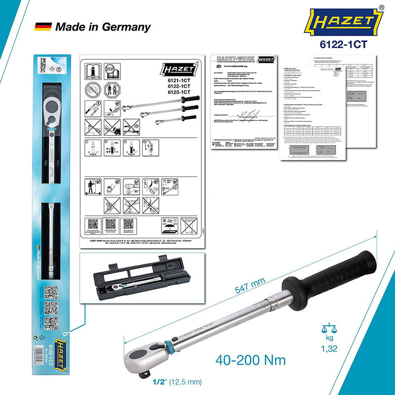 6122-1CT トルクレンチ・SYSTEM 6000 CT・40 – 200Nm 1/2"