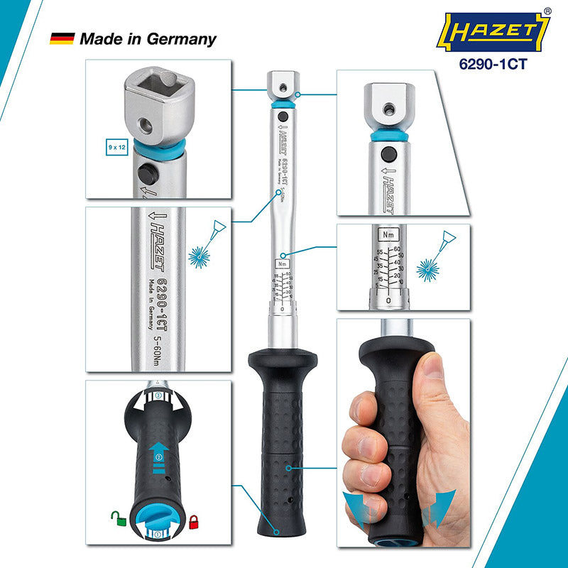 6290-1CT トルクレンチ・SYSTEM 6000 CT・5–60Nm 9×12mm – HAZET JAPAN