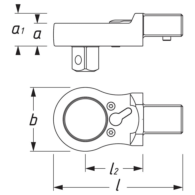 6401-1 インサートリバーシブルラチェット 1/4インチ 9×12mm