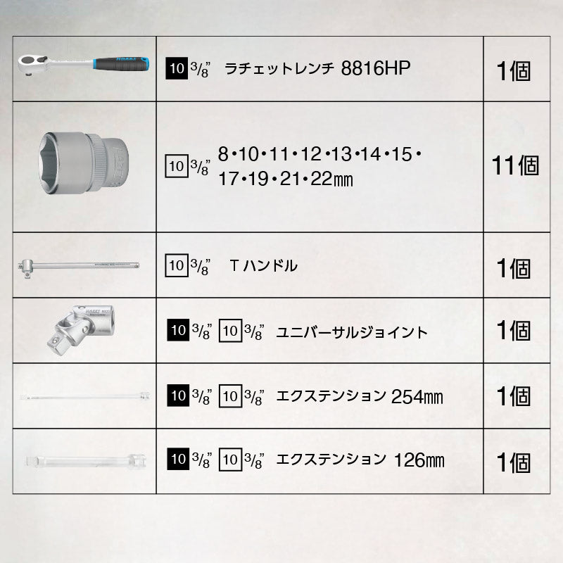 880N-1 ソケットセット 3/8