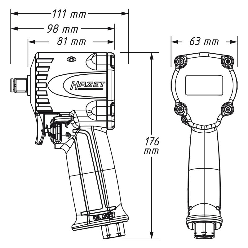 9012M-1 エアーインパクトレンチ 1/2"