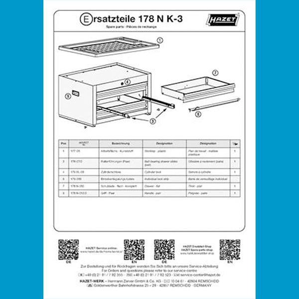 178NK-3 ツールチェスト 3段 – HAZET Japan