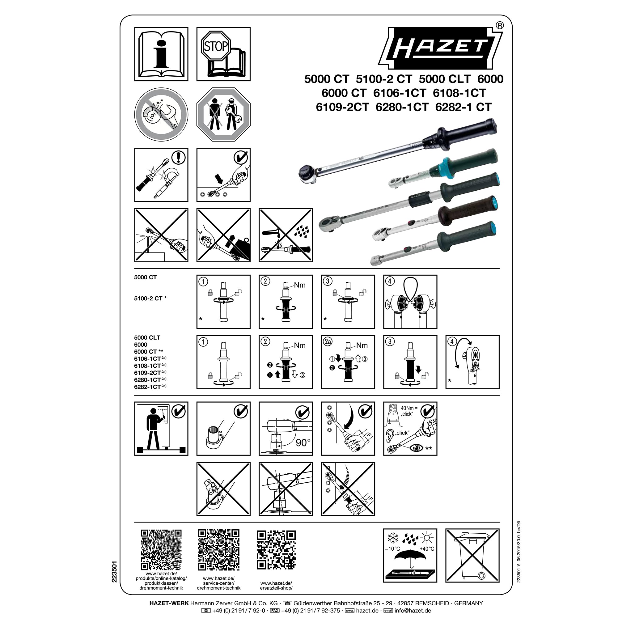 6109-2CT トルクレンチ ∙ SYSTEM 6000 CT・4-40Nm 1/4"