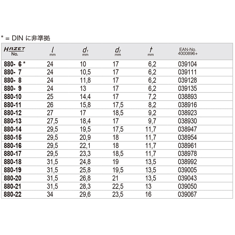 880-7 ヘックスソケット 3/8"